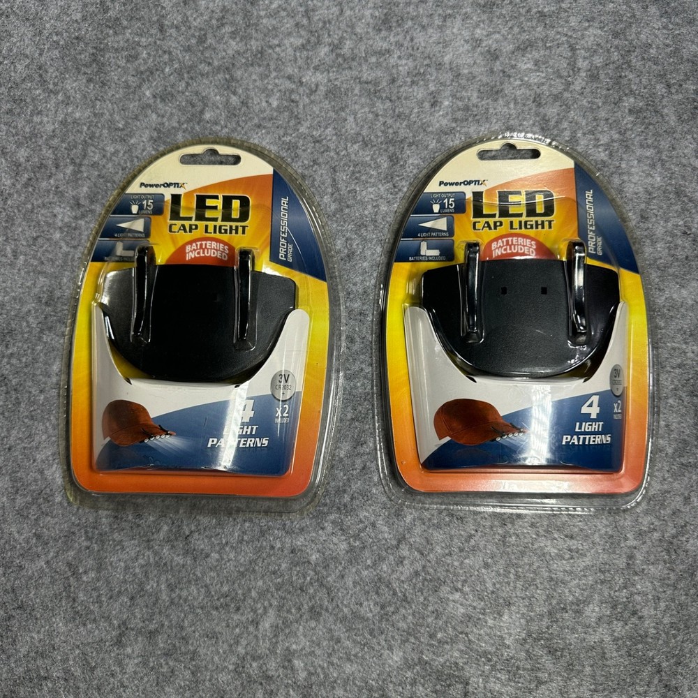 Lot of 2 Ultra Bright Hand Free LED Clip on Cap Light Fishing Camping Baseball