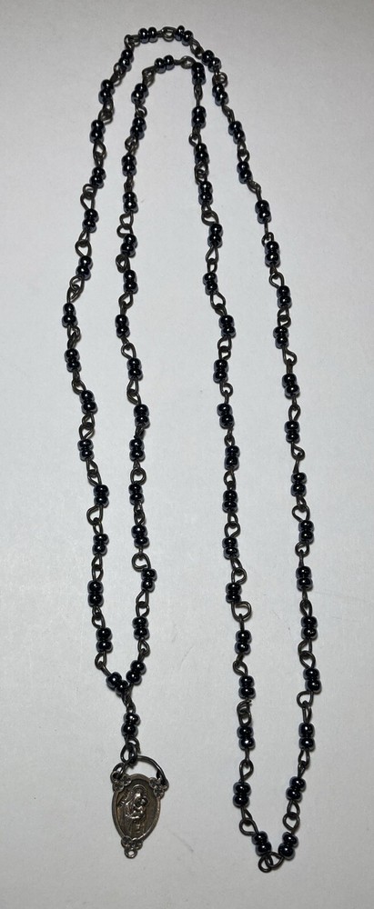 Vtg Sterling Silver Rosary Italy Catholic Prayer Beads Necklace Missing Cross