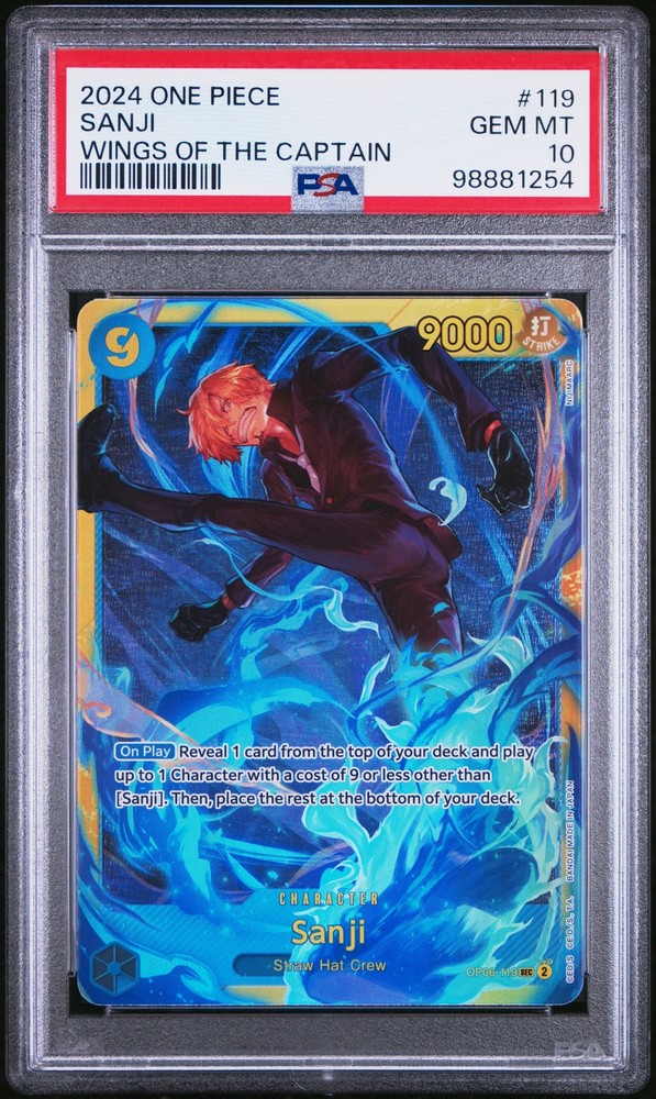 2024 ONE PIECE WINGS OF THE CAPTAIN #119 SANJI PSA 10