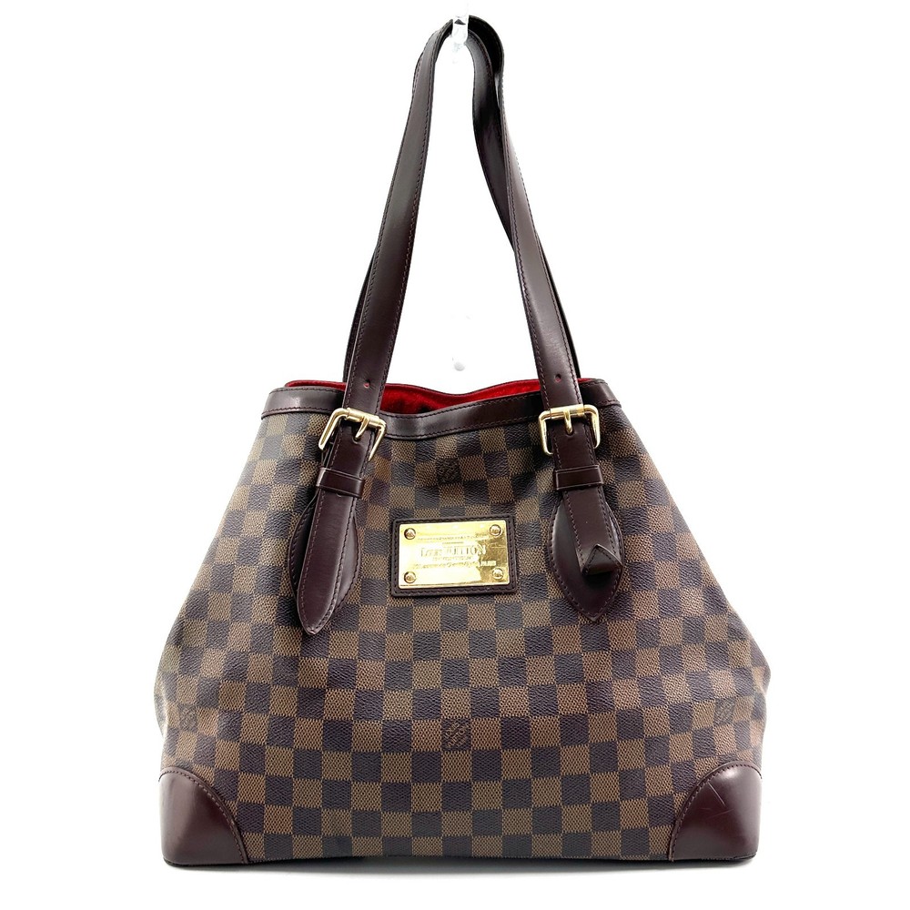 Louis Vuitton Hampstead Shoulder Bag MM Brown Canvas Damier N51205 Authentic
