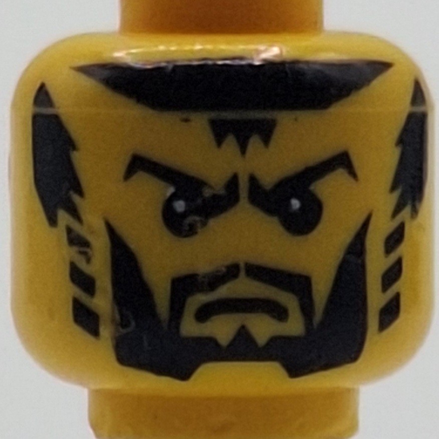 Lego Minifigure, Head Beard Black with Trimmed Chin, 3626pb0217 *Damage*