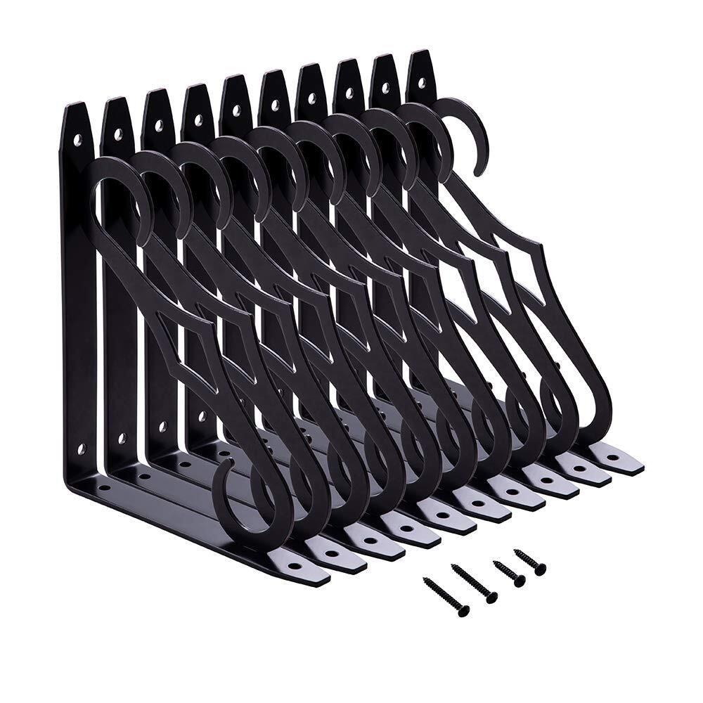 10 Pack 6.5 Inch Decorative Floating Shelf Brackets for Wall Mount