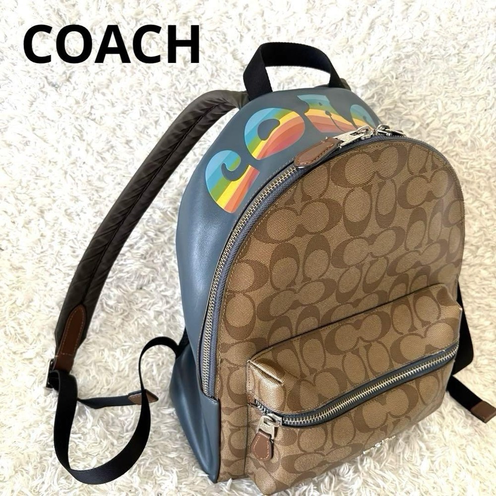 Coach Signature PVC Multicolor Backpack G0805668 Authentic