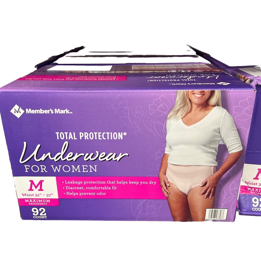 Members Mark Womens Total Protection Underwear Medium 92 Count Soft Breathable Comfort-image