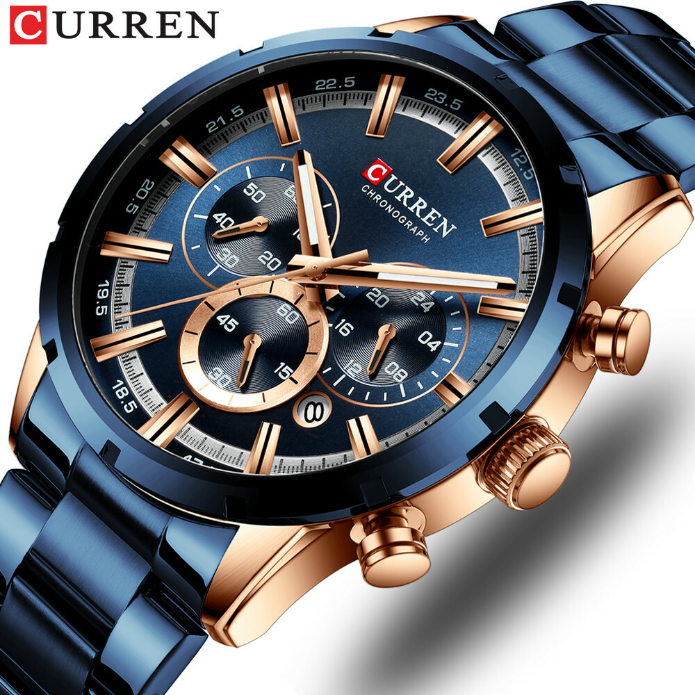 Curren Men's Sports Chronograph Quartz Watch - Stylish Business Wristwatch