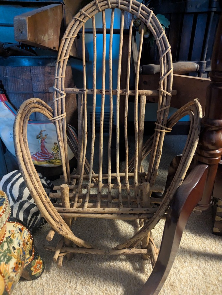 Rustic Bent Willow Wood Rocking Chair 18 Inch Country Style  