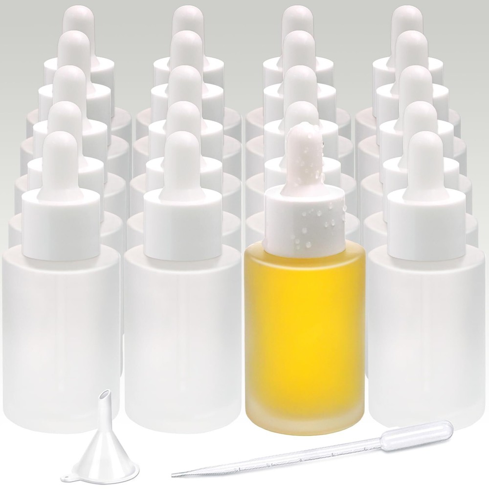 1 oz Glass Dropper Bottle,30ml Essential Oil bottles Frosted, 30ml Clear Fros...
