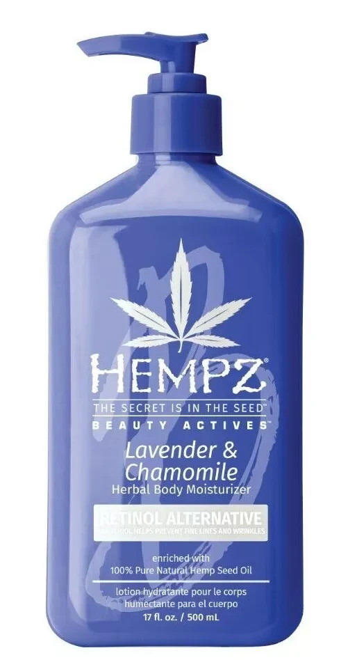 HEMPZ LAVENDER & CHAMOMILE HERBAL BODY MOISTURIZER 17OZ FREE SHIPPING