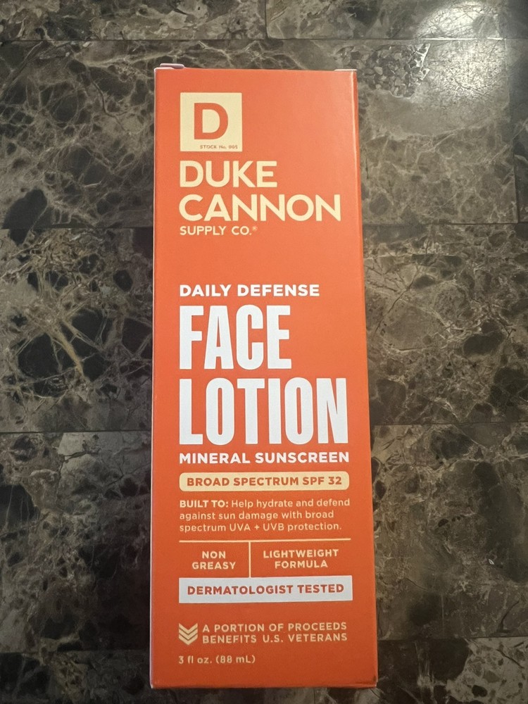 Duke Cannon Daily Defense SPF 32 Face Lotion 3 oz Exp 11/2025
