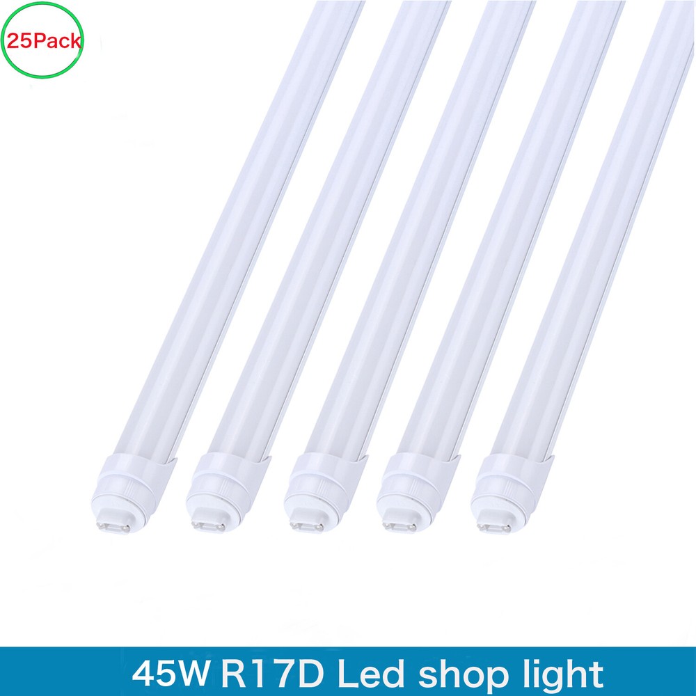 25Pack 8 Foot Led Shop Light 45W HO T8 Rotatable Base 8FT R17D 8' Led Tube Light