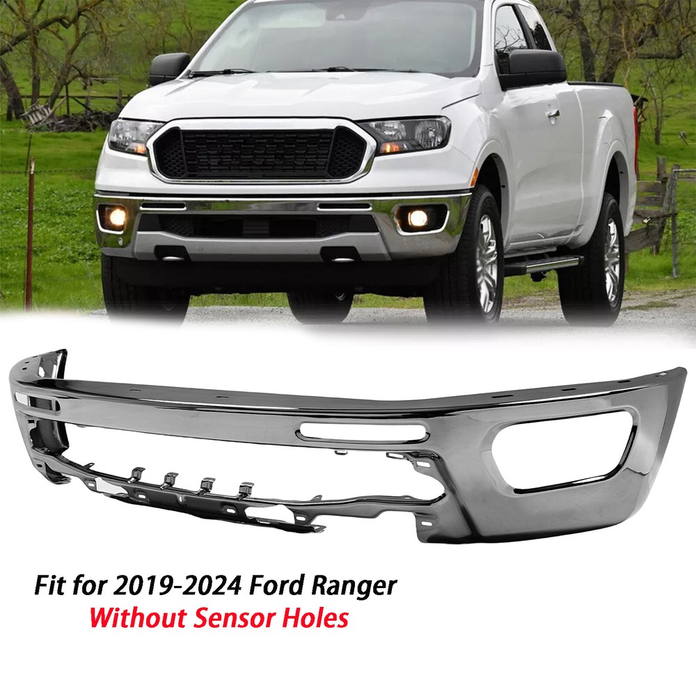 Bumper For 2019-2022 Ford Ranger Front KB3Z17757A Chrome Without Sensors