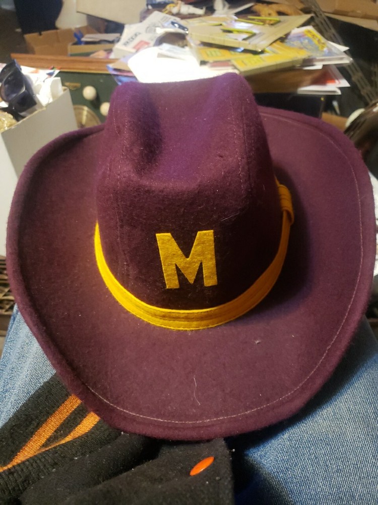 Vintage University of Michigan Cowboy Hat Size M 7 1/8 USA College Fan Gear
