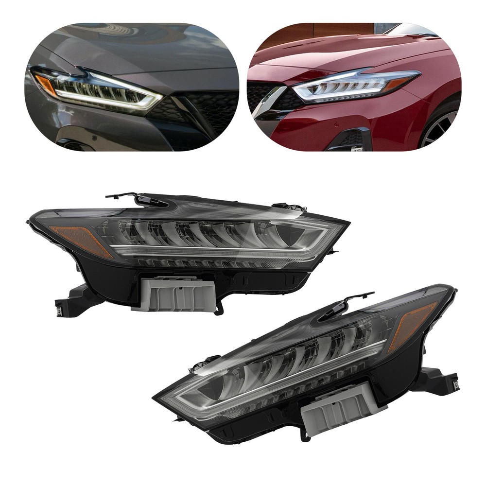 For 2019-2021 Nissan Maxima LED Headlight Assembly Headlamps Left+Right Pair Set