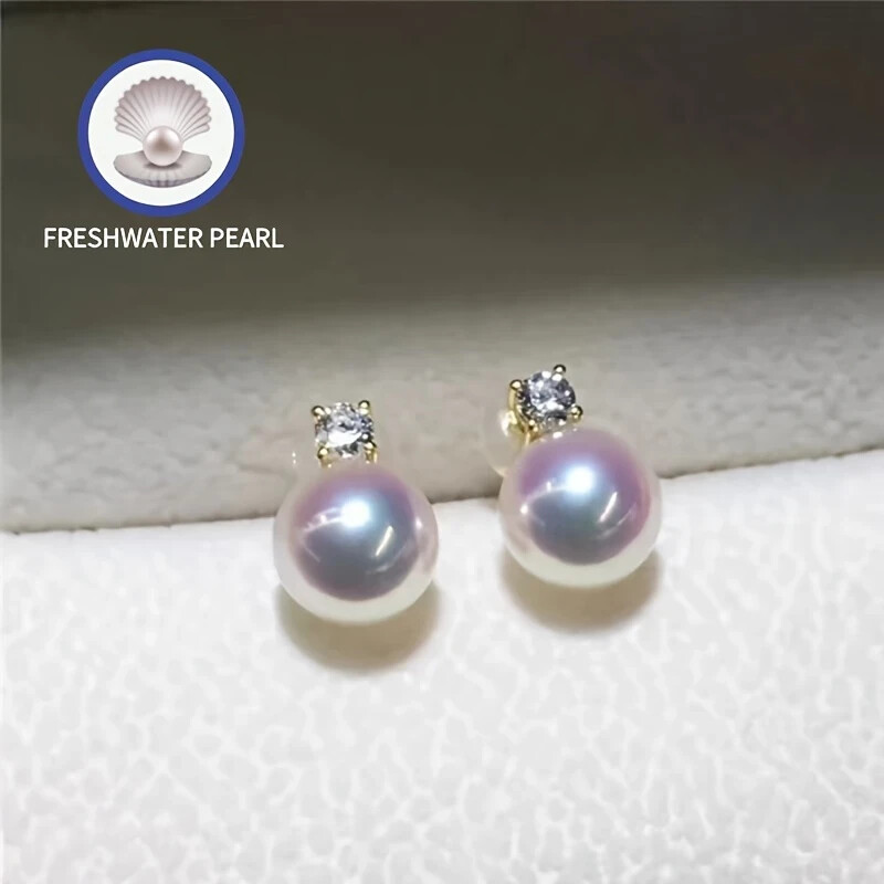london2gifts Pearl Drop Earrings with Crystal Accent, Silver-Tone, Retro Style