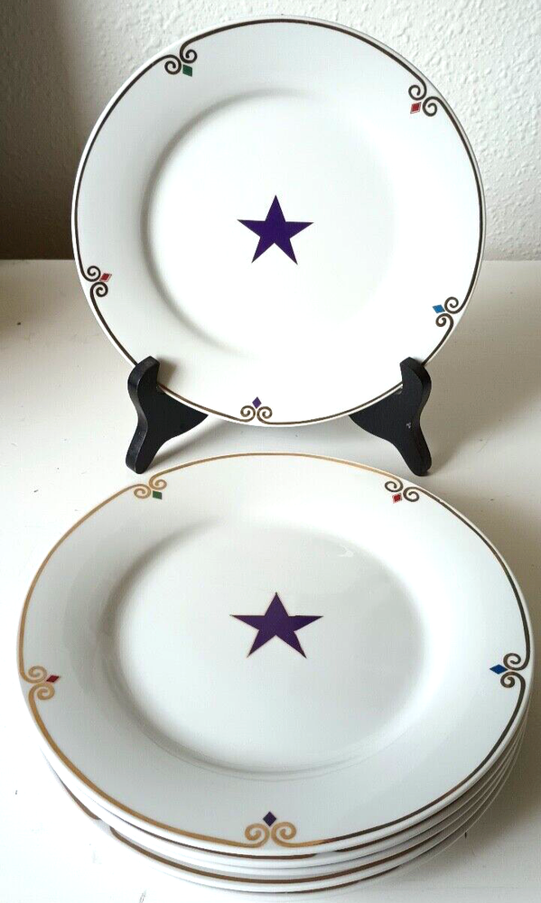 Pier 1, Lot 16: CELEBRATION STAR Salad Plates:6 Purple,6 Blue,4 Green + 1 Free!