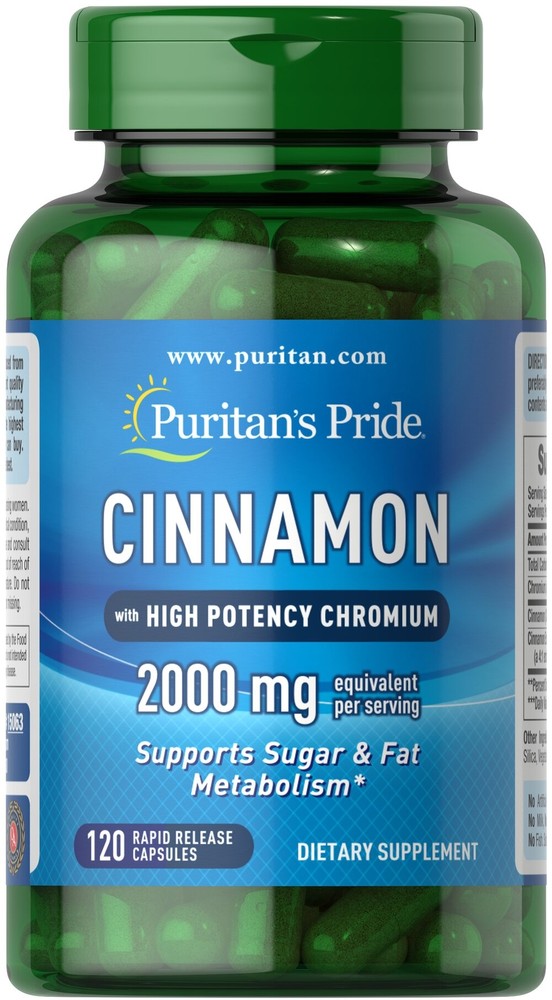 Puritan's Pride Cinnamon Complex with High Potency Chromium - 120 Capsules