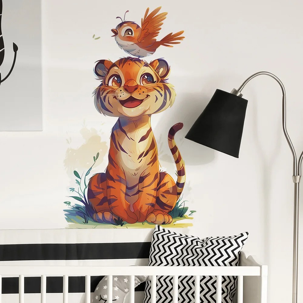 Wall Sticker Cartoon Animal Grass Decals Vinyl Mural Kids Art Bedroom Home Decor