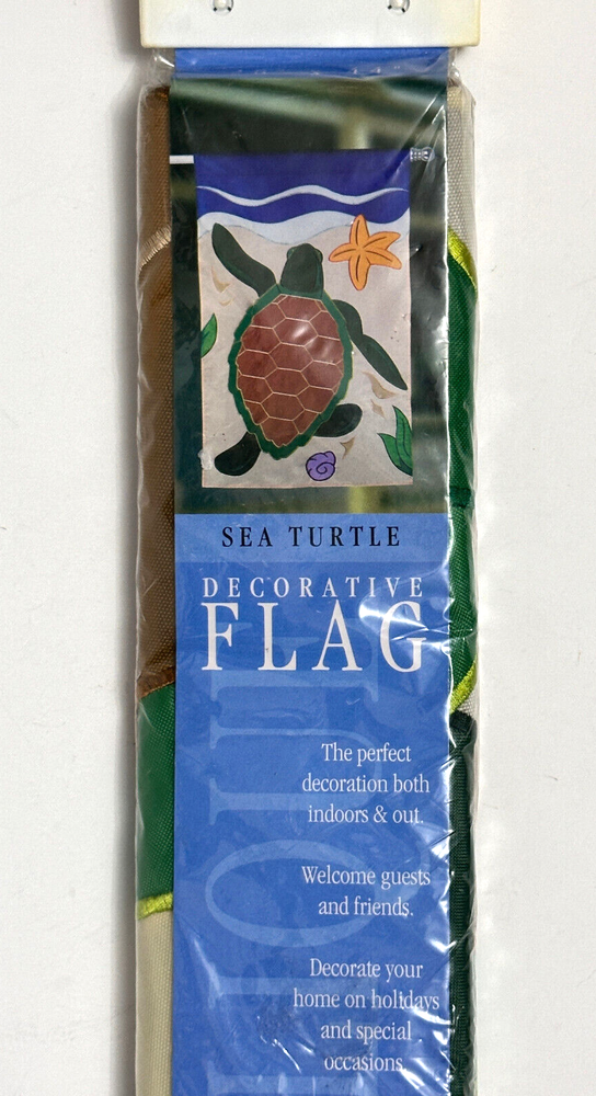 Flag Sea Turtle Embroidered Design Sealife Ocean Beach, Indoor or Outdoor, NEW