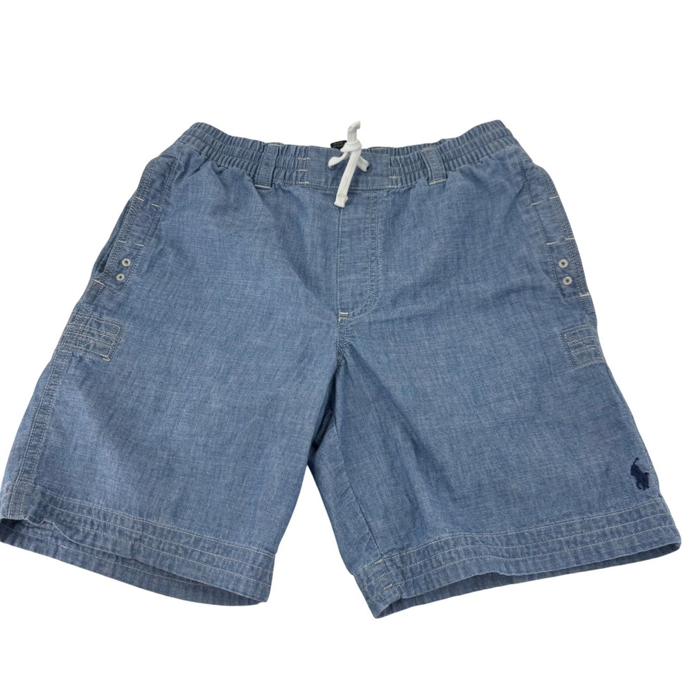 Polo Ralph Lauren Kids Boys Chambray Drawstring Shorts Size L 14-16 Blue Casual
