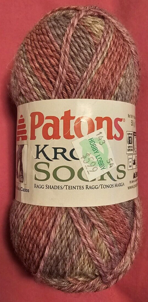 Patons Kroy Socks Yarn 4 ply Super Fine #1  Brown Rose Marl 75% wool 25% nylon