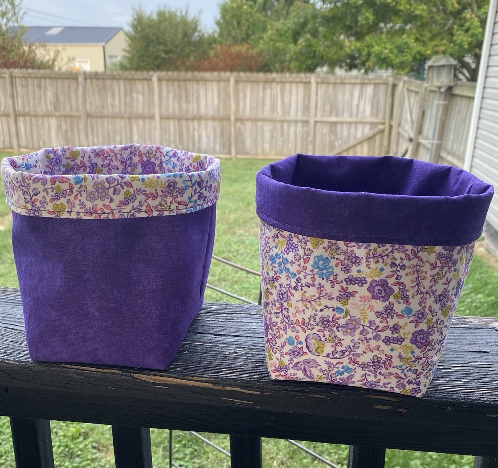 Handmade Fabric Baskets for Organizing. Great Gift   Price is for one.
