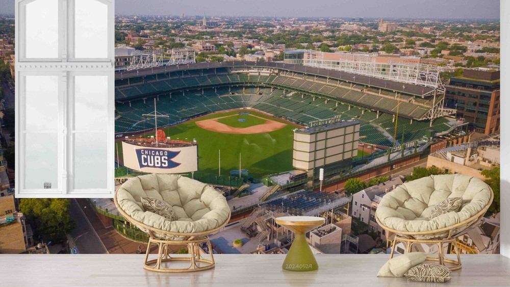 3D Wrigley Field Aerial Wall Murals Wallpaper Murals Wall Sticker Wall