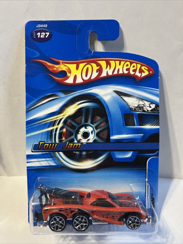 🌟💫 Rare Collectible Gift Orange HOTWHEELS #127 TOW JAM  Six Wheels 🛞