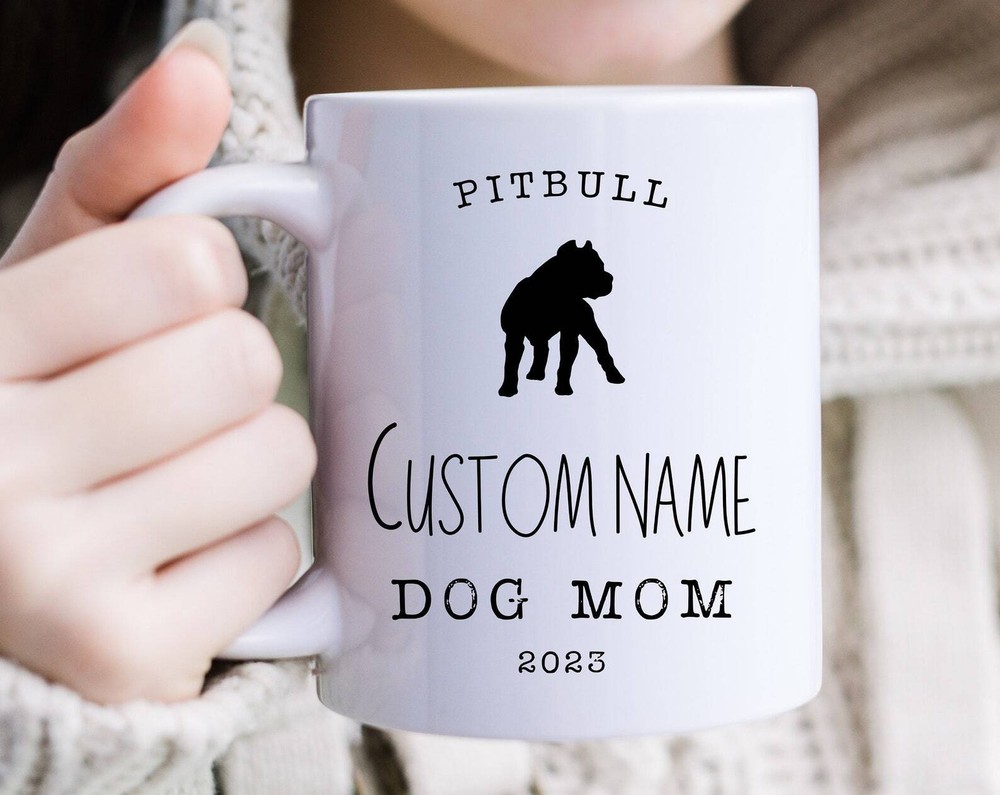 Custom Pitbull Mom Mug - Personalized Dog Lover Gift  