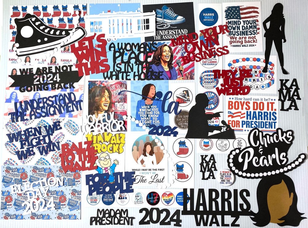 KAMALA HARRIS Scrapbook Kit! Project Life, Paper, die cuts, Walz, 2024 Election