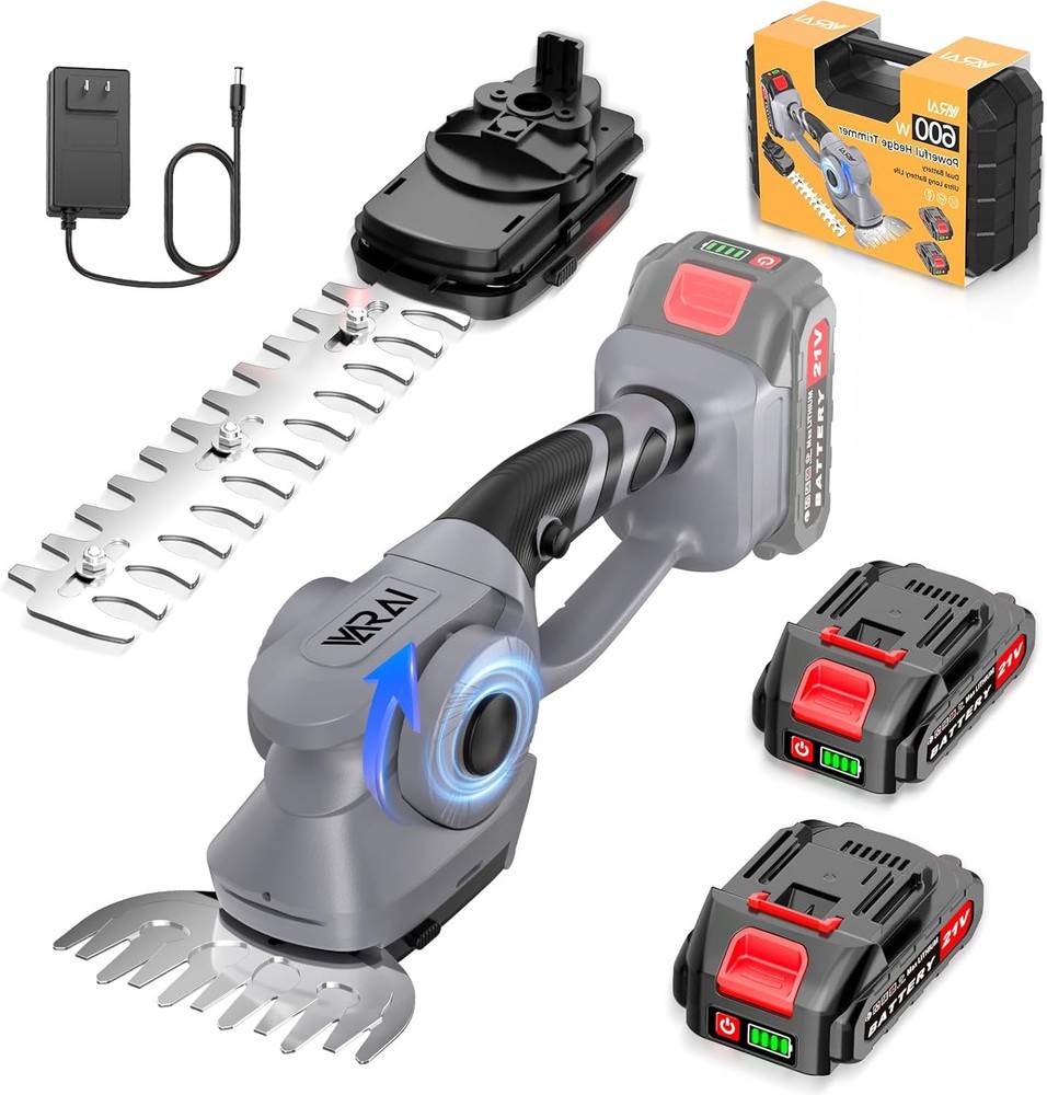 20V Cordless 2-in-1 Hedge Trimmer with Long-Lasting Battery in Carbon Gray
