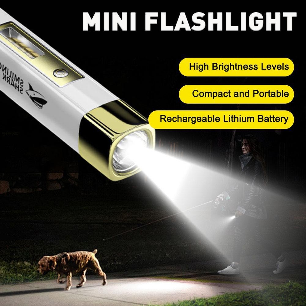 Mini Pocket Flashlight Torch LED USB Rechargeable Light Lamp Portable N EW T7N7