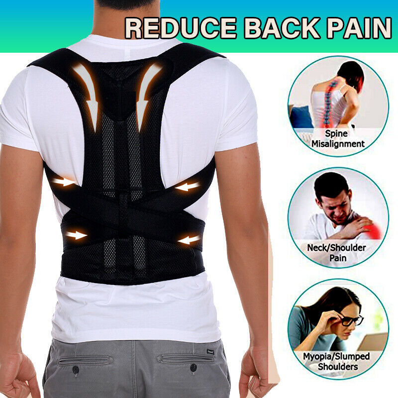 Upgraded Posture Corrector with Cushioned Shoulder Support for Neck & Back Pain Relief