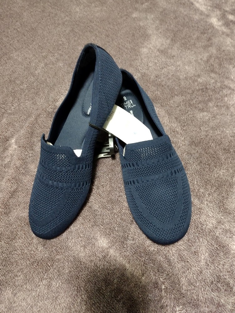 Time and Tru Women's size 9  Blue Knit Loafer memory Foam  New