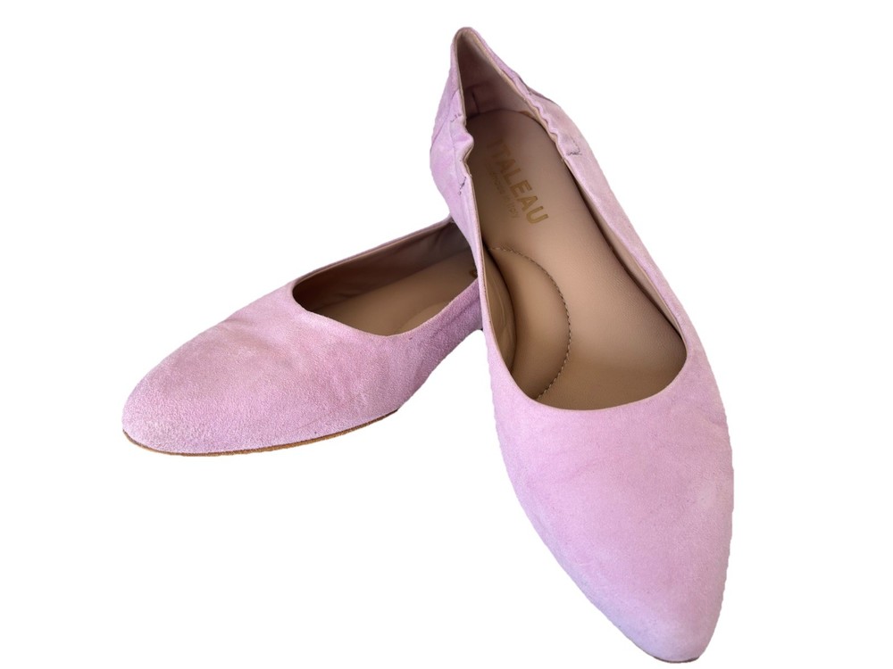 Italeau Mara Suede Ballet Flats Handmade In Italy Amethyst Women's Sz 39  US 8.5