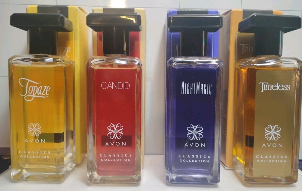 NUEVO LOTE de 4 piezas Avon CLASSICS TOPAZE CANDID NIGHT MÁGICA ATEMPORAL 1,7 OZ / 50 ml