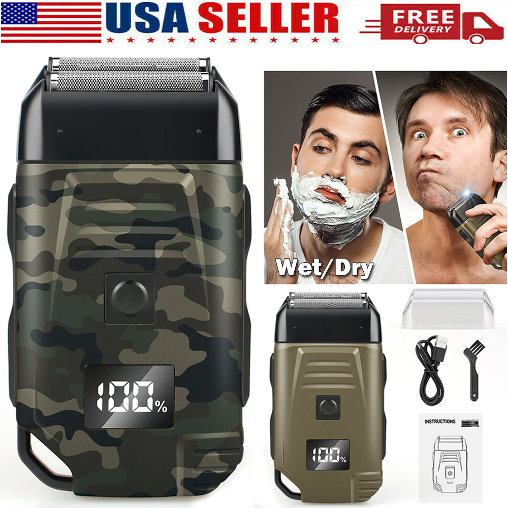 LCD Display Electric Shaver Rechargeable Portable Razor Washable Hair Trimmer BK