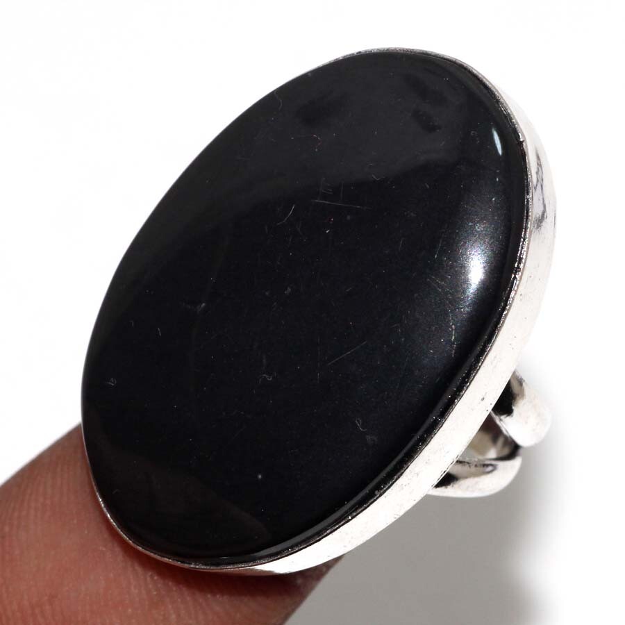 Black Onyx Ring Gemstone Handmade Beautiful Gift US Size 9 Best Deals JW