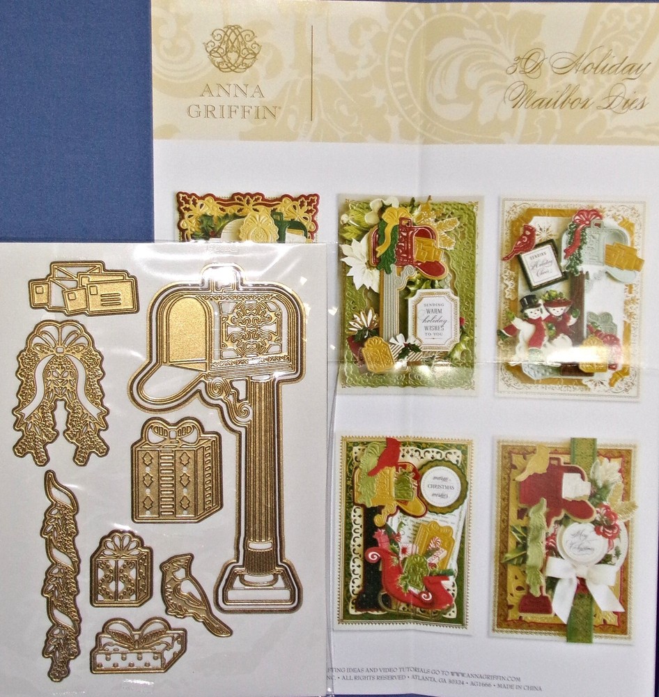 Anna Griffin Holiday Mailbox Die Set All New 9 pc Mailbox plain good all year!-image