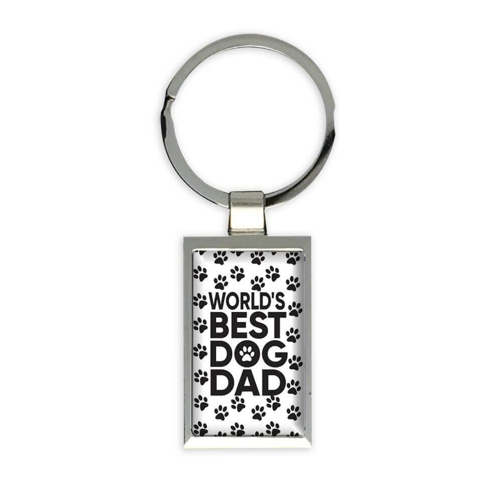 Fathers Day Gift Keychain : World's Best Dog Dad Paw Pet Father Lover Animal-image