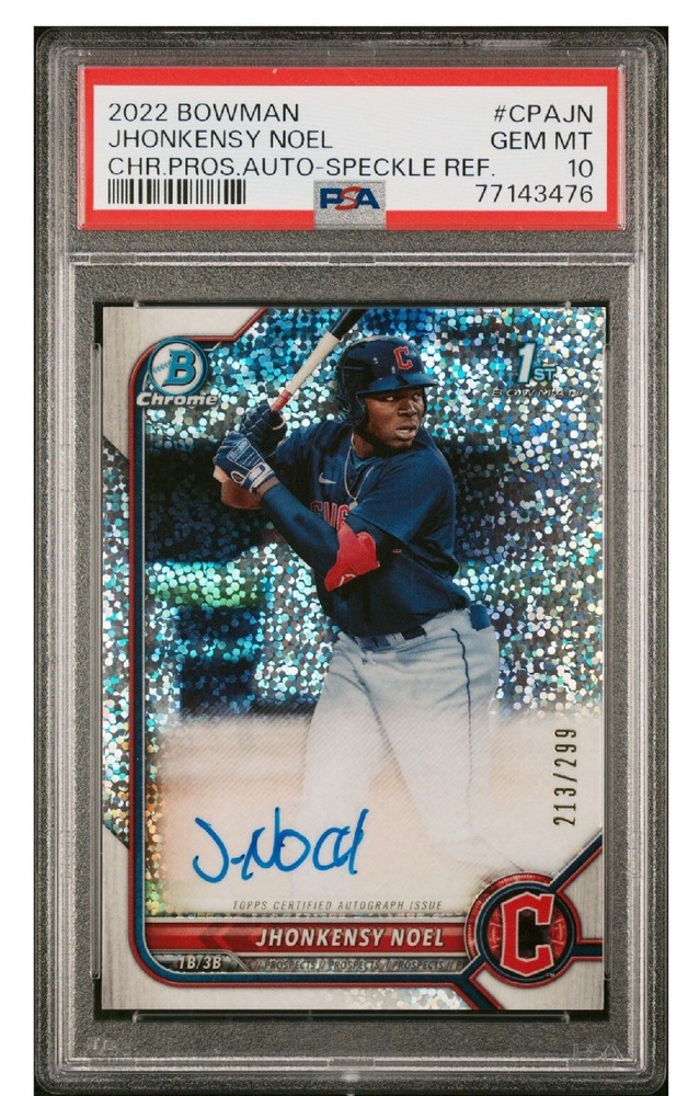 2022 Bowman Chrome Jhonkensy Noel Speckle Refractor /299 #CPA-JN Auto PSA 10