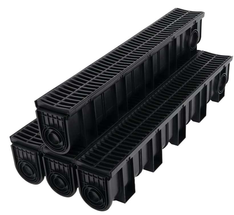 3/4/5/6 Pack Drainage Trench Driveway Channel Drain Kit Plastic Grate 5.9