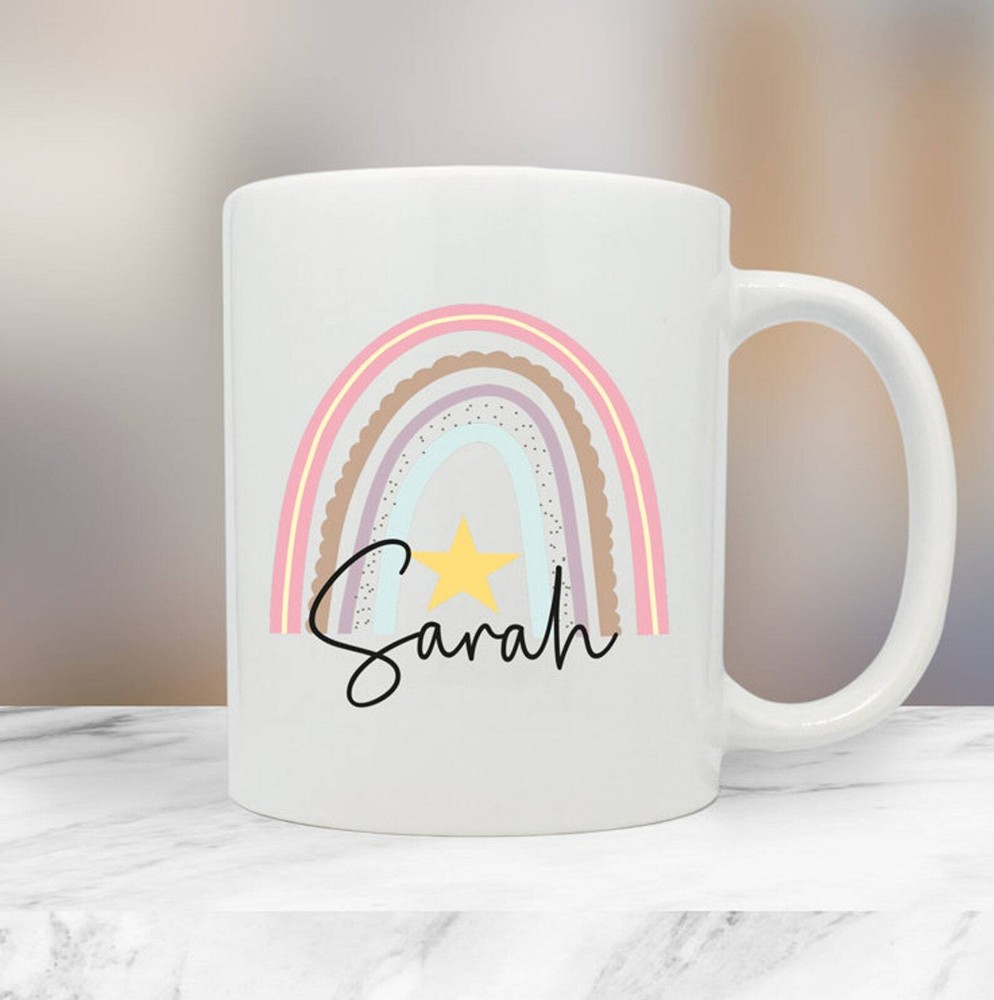 Personalised Rainbow Mug Name Mug Personalised Birthday Gift Customised Mug