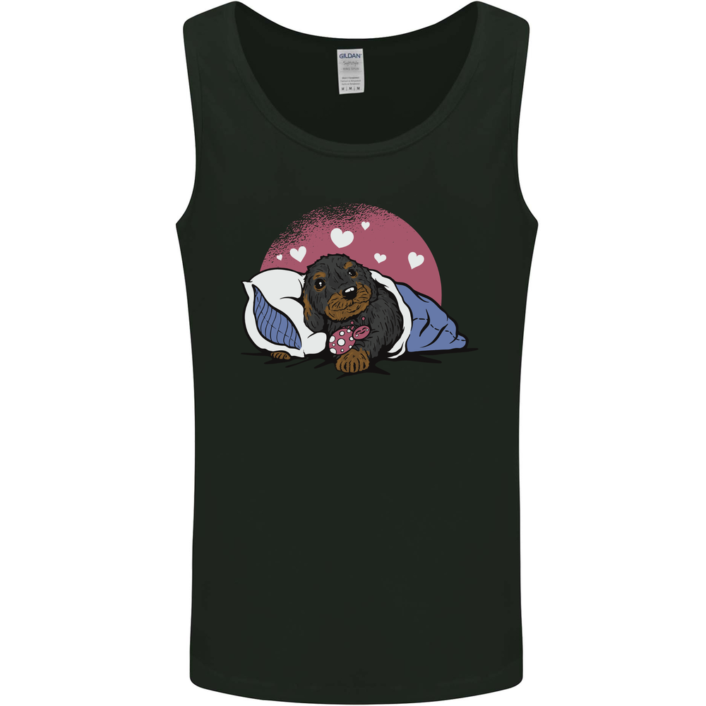 A Dachshund in Bed Dog Mens Vest Tank Top