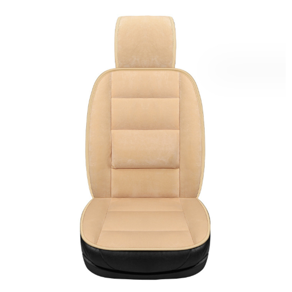 Winter Plush Car Seat Cover Chair Cushion Warm Pad Protector Beige Accessories