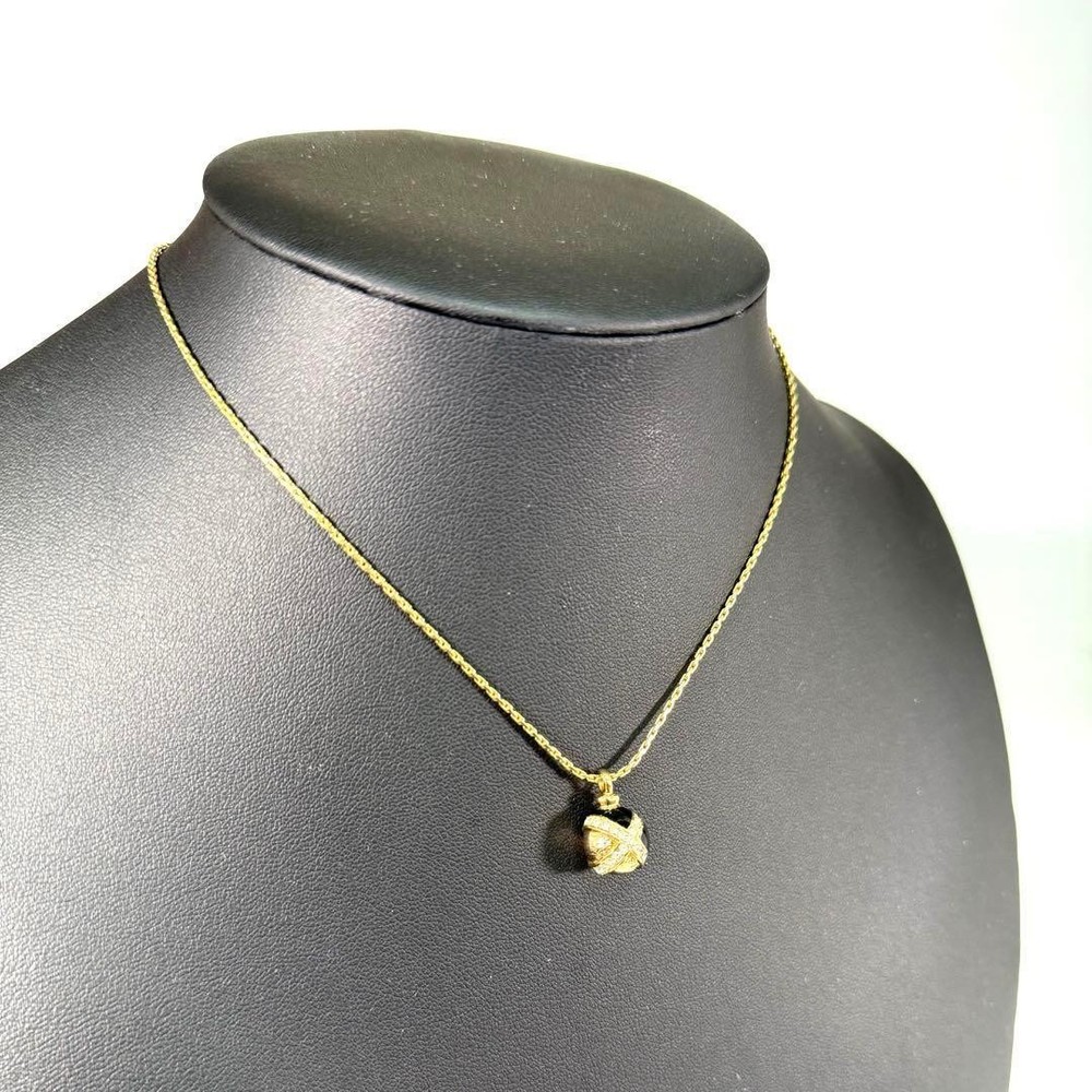 Vintage Christian Dior Gold Stone Necklace Authentic Japan RIN Elegant Jewelry
