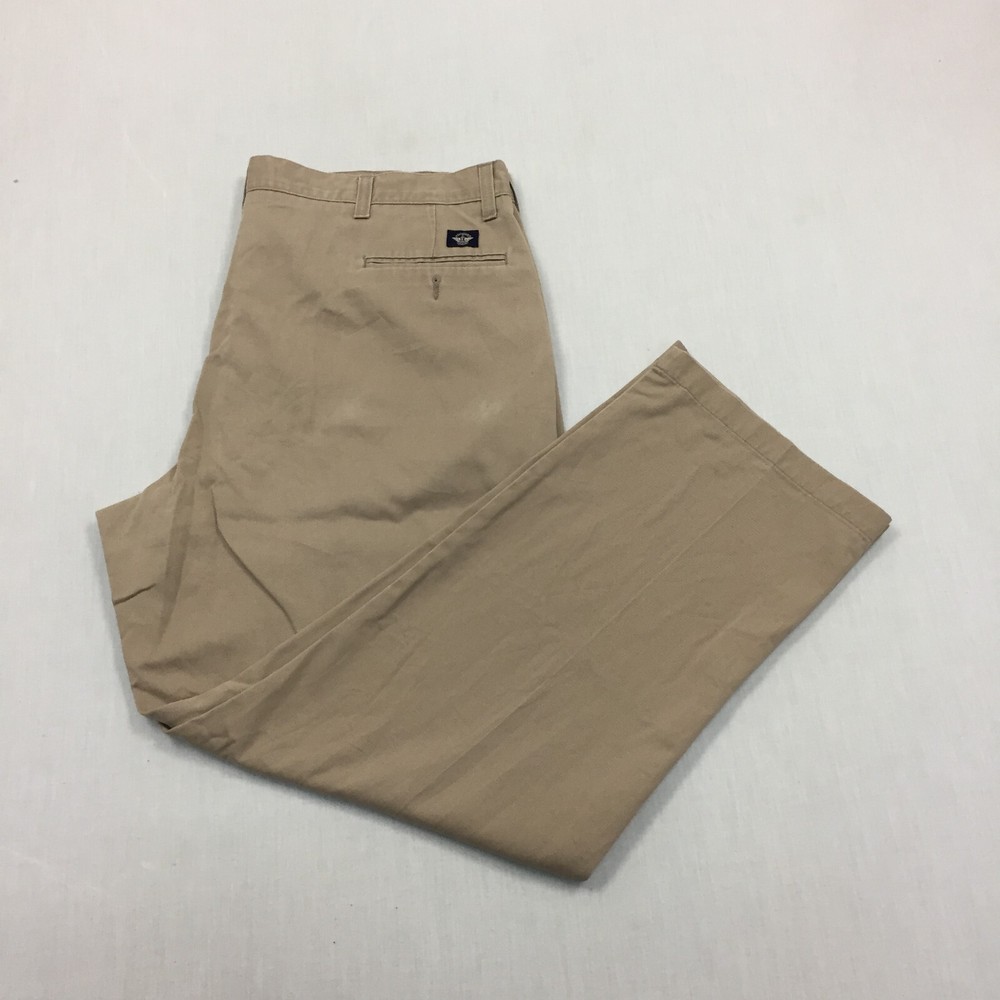 Dockers Chino Trousers Cotton Pants Straight Fit Mens Size 40W 30L Beige