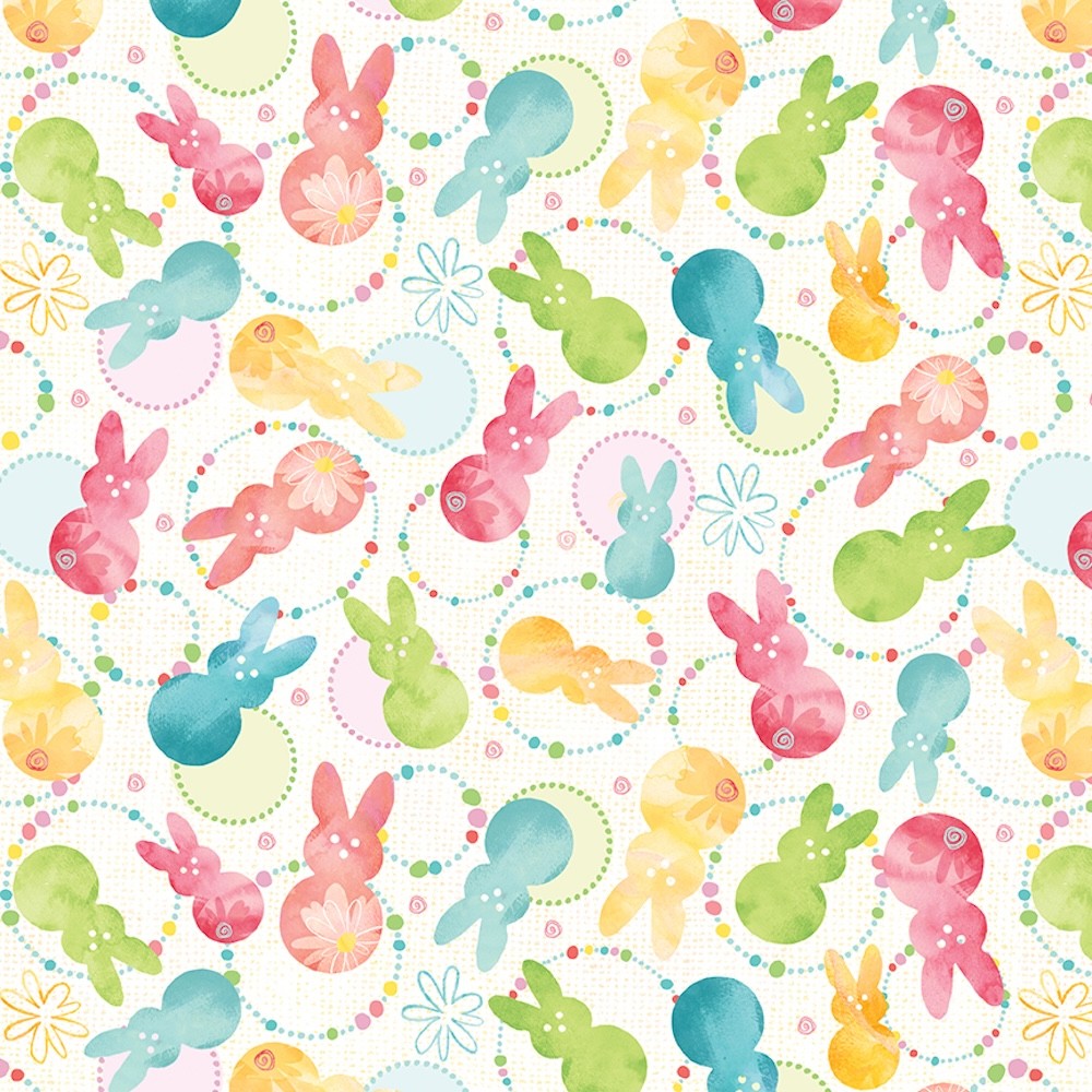 Blank Quilting I'm All Ears Easter Bunnies Cotton Fabric By Yard