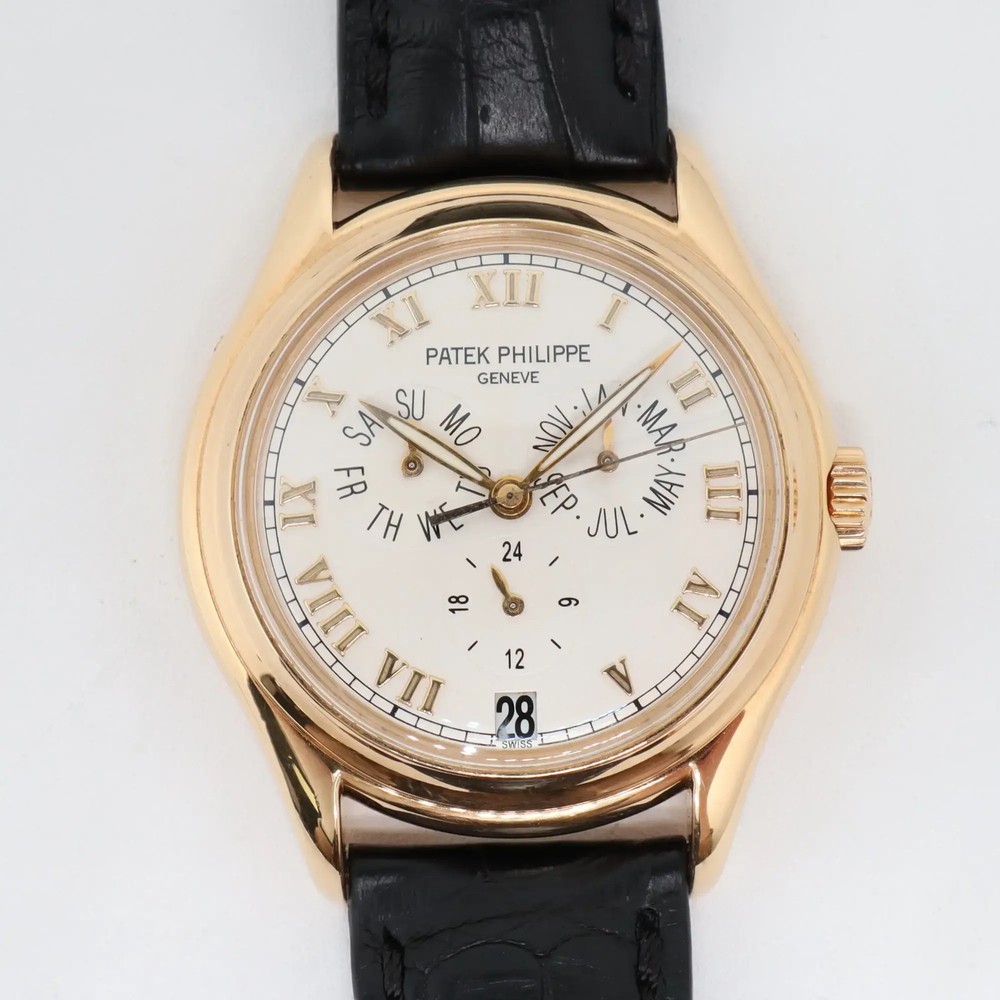 2000s Patek Philippe 5035J-001 18k Gold Annual Calendar Watch 37mm