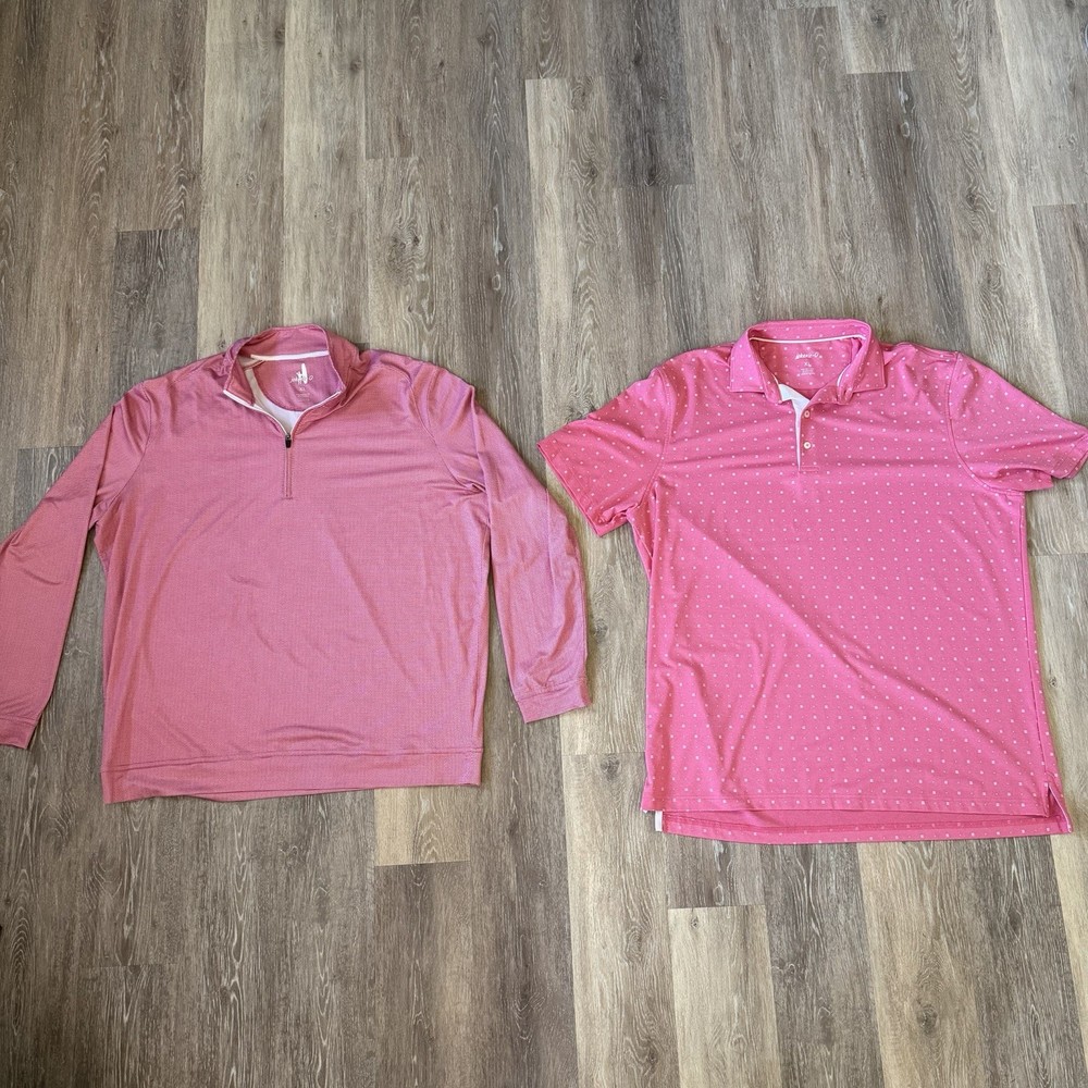 Johnnie-O Pullover & Polo Mens XL Pink Top Shelf 1/4 Zip Performance Stretch