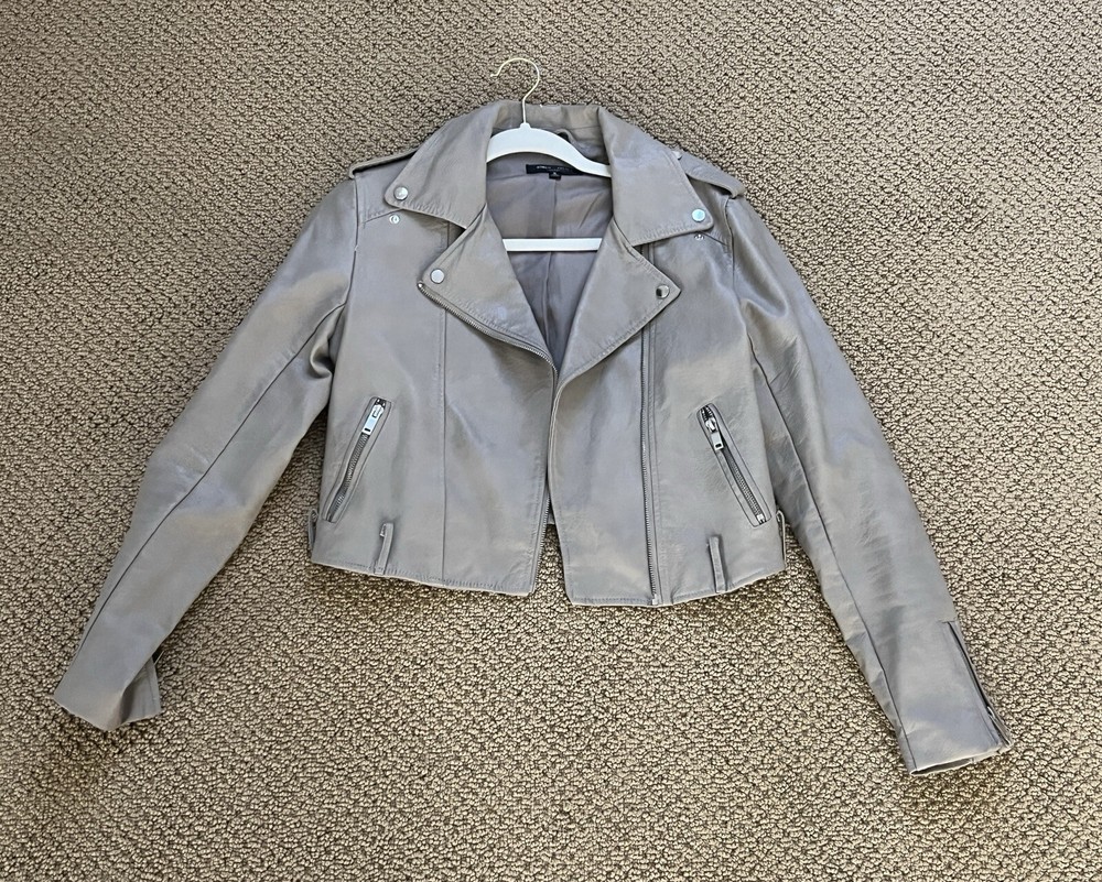romeo and juliet couture Beige Long Sleeve Leather Jacket Women’s Size S